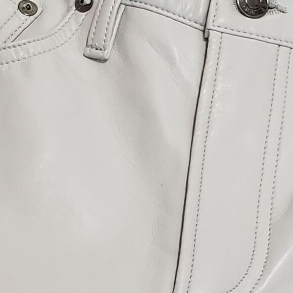 Agolde Lyle Low Rise Recycled Leather Pants In Wisp (Light Gray) Size 26 NWT - Picture 13 of 13